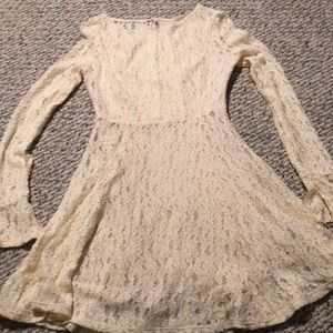 Cream lace free people dress